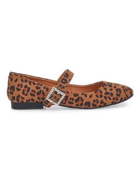 Ballerine animalier con cinturino gioiello IDEA2285 37 - THE FIRST - FashionsVida