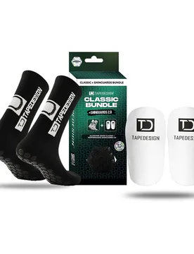 Chaussettes Longues Classic Bundle + Shinguard 2.0 Pack Black EU 37-48 - Tape Design - FashionsVida