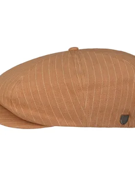 Brood Pinstripe Flat Cap by - brown - Herren - Size: S (55-56 cm) - Brixton - FashionsVida