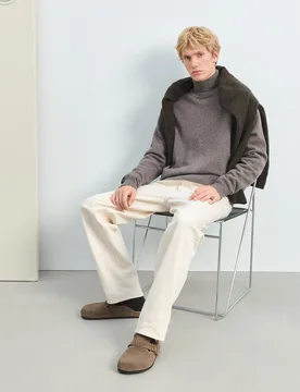 Jersey 100% lambswool cuello vuelto - Green Coast - FashionsVida