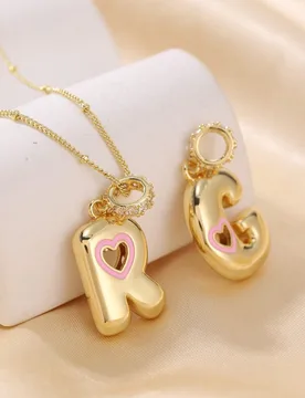 Pieza Collar elegante y sencillo para mujer con colgante de 26 letras (letras mayúsculas A-Z). Adecuado para uso diario, unisex y como regalo para am - Shein - FashionsVida