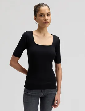 Camiseta de mujer con escote cuadrado de corte slim - Lee - FashionsVida