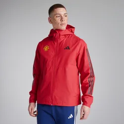 Manchester United x Essentials 3-Stripes Rain Ready Jacket Red 2XL