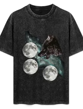 Three moon wolf T-Shirt Breathable Basic Cotton T-Shirt - Aliexpress - FashionsVida
