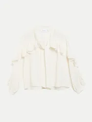 Bluse mit Rüschendetails Weiß 38