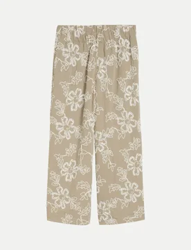 Culotte Hose mit Blumen-Stickerei Beige 36/26 - Tom Tailor Casual - FashionsVida