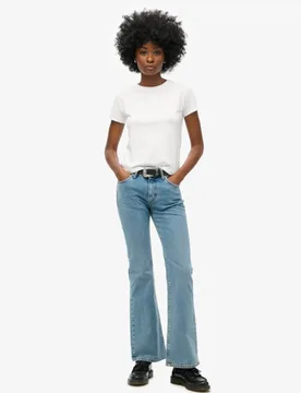 Superdry Damen Röhrenjeans aus Bio-baumwolle mit Mittelhohem Bund Dunkelblau - Größe: 32/30 - 94.99 - FashionsVida