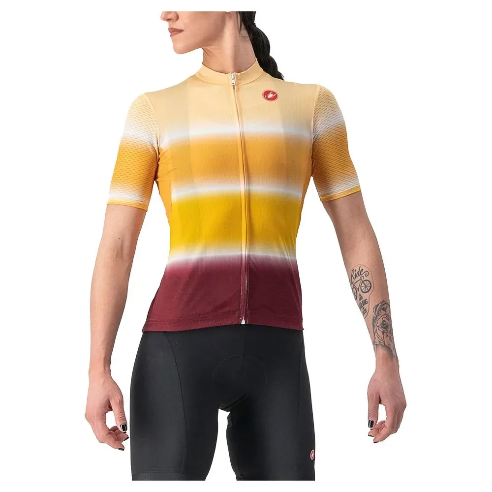 Maglia A Maniche Corte Dolce Sand / Bordeaux - Castelli - FashionsVida