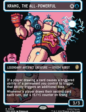 Krang, the All-Powerful (Borderless Pixel Surge Foil) Teenage Mutant Ninja Turtles Eternal - Magic: The Gathering - FashionsVida