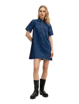 Robe Courte à Manches Courtes Amara Sille Jjxx Medium Blue Denim M - Jack & jones - FashionsVida