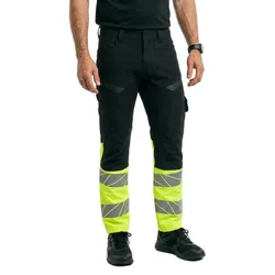 Pantalon Avec Poches Pour Genouillères Et Stretch Dark Navy Blue / High Visibility Yellow 66