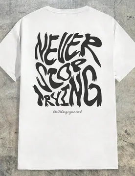 Camiseta casual de cuello redondo de manga corta con estampado de eslogan de verano para hombres, edición de ropa urbana - Shein - FashionsVida