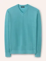 V-Pullover Merino Extrafein, , Farbe Grün, 52, reine, extrafeine Merinowolle temperaturausgleichend Herren