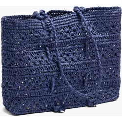 Bolso de mano estilo tote trenzado con monedero extraíble en liso