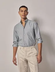 Regular Fit Pure Cotton Oxford Shirt Grey male