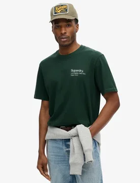 Superdry Men's Locker Geschnittenes Core City T-shirt mit Logo Grün - Größe: S - 39.99 - FashionsVida