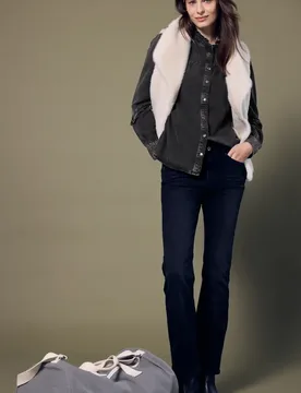 Street One Jeansbluse mit Rüschen female Schwarz - Street One Studio - FashionsVida