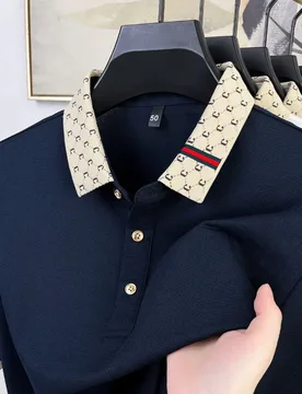 Fashion Tops Short Sleeve Polo Shirt Men New Personalized Letter Color Blocked High-end Casual Breathable Lapel T-shirt Polo Shi - Aliexpress - FashionsVida
