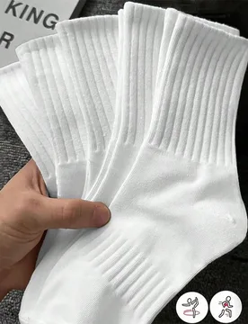 Pares de calcetines de media caña acanalados de unicolor casual para pareja, deportes, yoga, para todas las estaciones, otoño 39-42 - Shein - FashionsVida