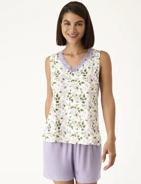 PIJAMA PANTALÓN CORTO CON CAMISETA SIN MANGAS - Promise - FashionsVida