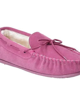 Womens/ladies Allie Slip On Leather Slipper (Rose) - Size Uk 5 - Hush puppies - FashionsVida