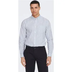 Only & Sons - Camisa Oxford a rayas de hombre