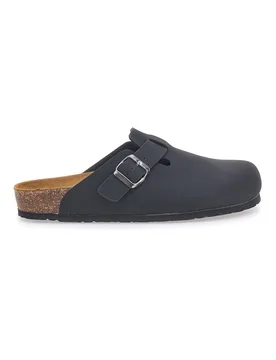 Sabot neri con fibbia e sottopiede in pelle 32950 41 - BIOMODEX - FashionsVida