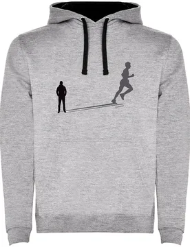 Felpa Con Cappuccio Shadow Run Two-colour Heather Grey / Black 2XL - Kruskis - FashionsVida