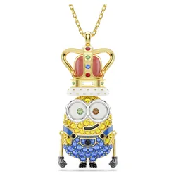 Pendente Minions King Bob, Pavé, Multicolore, Finitura oro 18K OS