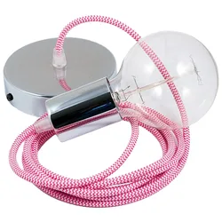 Cables Suspension Luminaire Rz08 Zigzag 2 M Fuchsia / Chrome Plated One Size