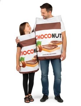 Choconut Paarkostüm Schokoaufstrich für Erwachsene braun - BCI - FashionsVida