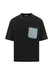 T-shirt nero uomo taschino
