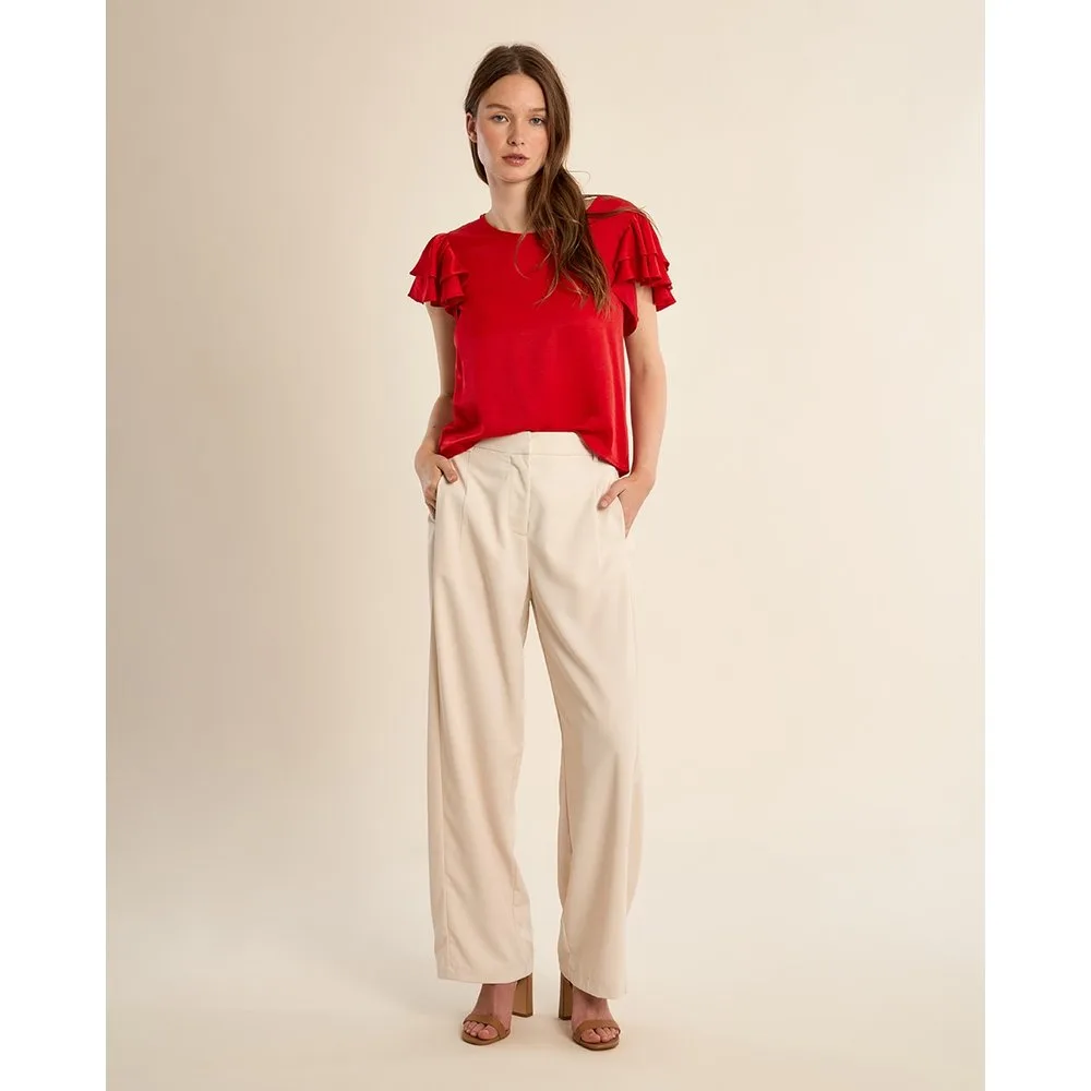 Camiseta de manga corta con volantes - Molly Bracken - FashionsVida