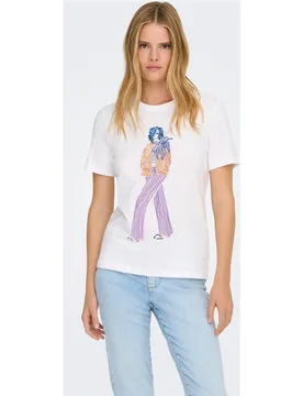 Camiseta de mujer de manga corta 100% algodón - Only - FashionsVida