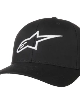 Ageless Curved Flexfit Cap by - black-white - Size: S/M (54-57 cm) - Alpinestars - FashionsVida
