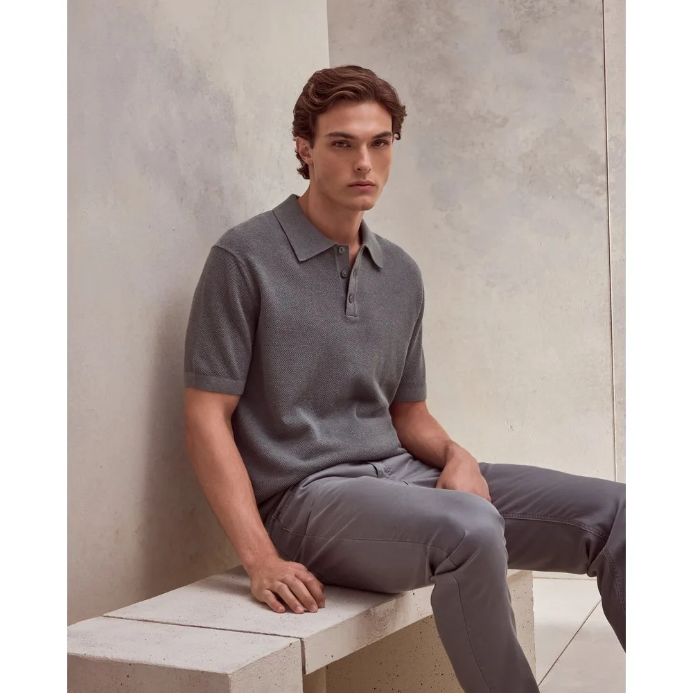 Sueter cuello polo manga corta estructura hombre - Dustin - FashionsVida