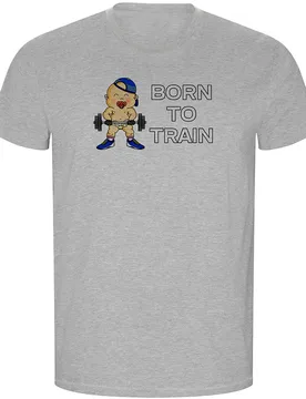T-shirt à Manches Courtes Born To Train Eco Heather Grey L - Kruskis - FashionsVida