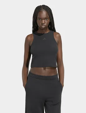Womens Canotta A Coste Kit Small Logo - Nero, nero nero Donna taglia S - Adidas - FashionsVida