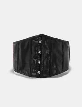 Korsett-Gürtel in Satinoptik Schwarz OS - Stradivarius - FashionsVida