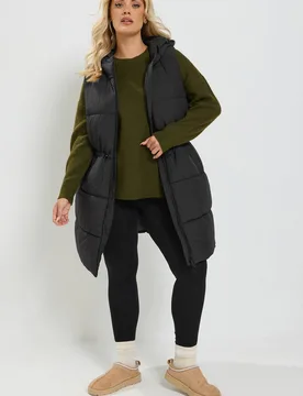 Women's Padded Gilet in Black Size: 34-36 - Black - Size: 34-36 - Yours - FashionsVida