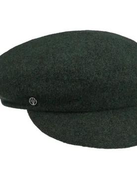 Milled Wool Newsboy Cap by - dark green - Damen - Size: One Size - Loevenich - FashionsVida
