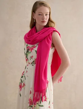 HOBBS Fringed Scarf Pink female - Hobbs - FashionsVida