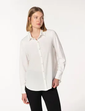 Camisa de mujer clásica de twill mate con stretch - Naulover - FashionsVida