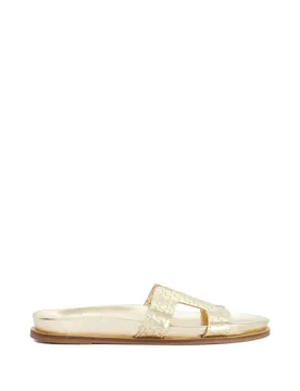 Women's 'Larow' Leather Sandals in Metallics Size: 4 - Metallics - Size: 4 - Dune london - FashionsVida