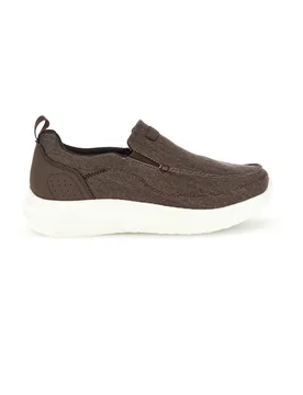 Mocassini marroni in tessuto leggero PK6130A 44 - JERPOINT - FashionsVida