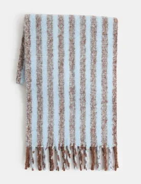 Chunky Striped Fashion Scarf (6-13 Yrs) Blue Mix Female - M&S - FashionsVida