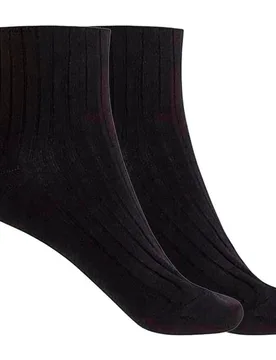 Pack de 2 pares de calcetines de mujer de bambú canalé con puño no aprieta - Punto Blanco - FashionsVida