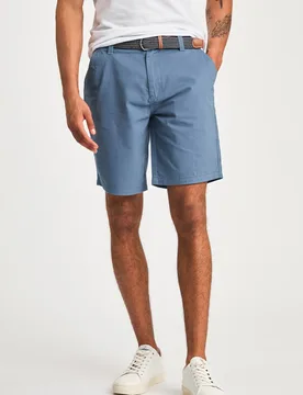 Cotton Mens Twill Short with Belt - - Size: XL - Kensington - FashionsVida
