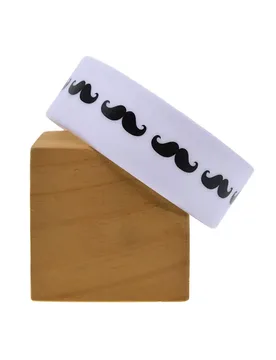 Pcs White One Inch Wide Printed Moustache Logo Silicone Bracelet Hip Hop Style Jewelry Bangle Group Event Souvenir Wristband - Aliexpress - FashionsVida