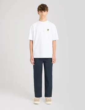 Kids Straight Leg Cotton Trousers Dark Navy - Lyle & Scott - FashionsVida